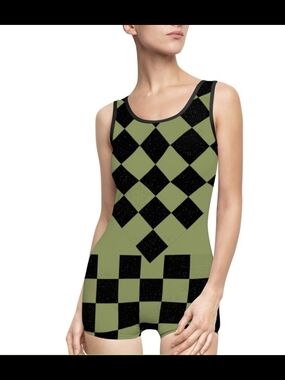 Olive Juice Check Mates One piece Swimsuit